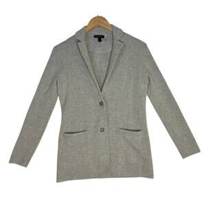 J. Crew Black Label 100% Merino Wool Gray Sweater Blazer Career Preppy sz XXS